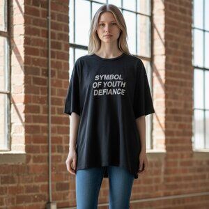 Vintage Graphic Tee with Shotgun Distressing